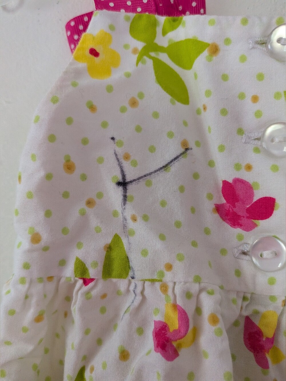 Bonnie Baby Butterfly Cotton Dress Pink & White Polka Dot Ribbon Straps - Picture 7 of 7